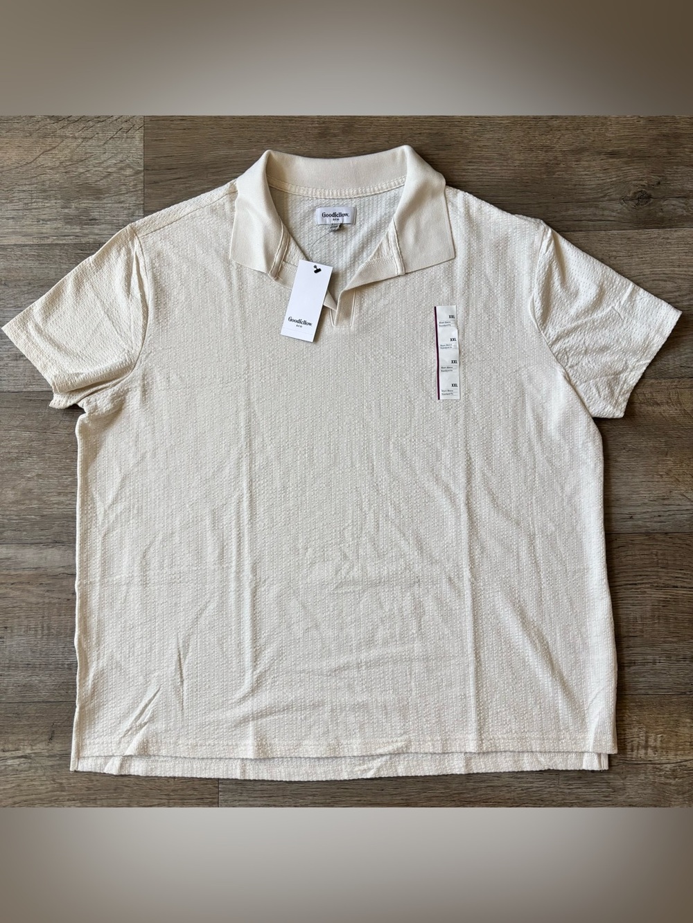 Goodfellow & Co Men’s Soft knitted polo shirts Cream size XXL
